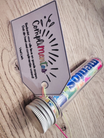CompliMENTOS! met tekst naar wens voor elke gelegenheid!