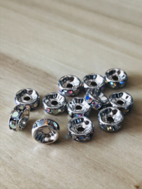 Bling bling schuiver 8 mm 10 stuks multi kleur