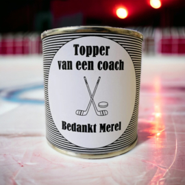 Blikje met wikkel | coach hockey