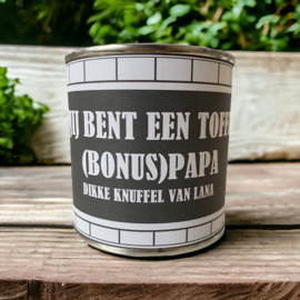 Blikje met wikkel | Jij bent een toffe (bonus) papa