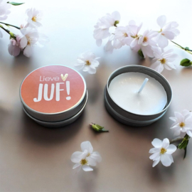 Lieve juf (blikje + waxinelichtje)