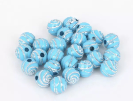 Swirl turquoise 50 stuks 8 mm