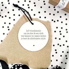 Mini roundie hanger | Lief vriendinnetje, om jou doe ik een strik!