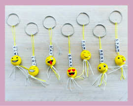 Smiley GELUKS sleutelhanger met naam