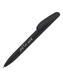 Zwarte pen met tekst 'Pluk het geluk'