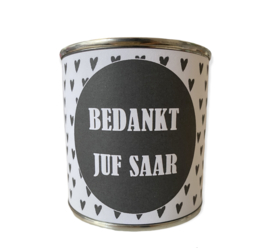 Blikje met wikkel | Bedankt juf!