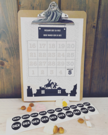 Sint clipboard aftelkalender  + GRATIS FEESTKALENDER