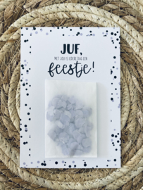 Kaart feestje met de juf