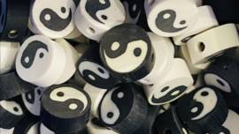 Yin yang sleutelhanger met naam