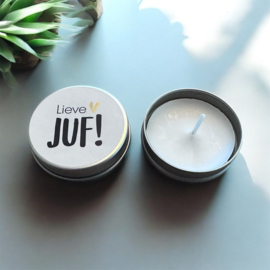 Lieve juf (blikje + waxinelichtje)