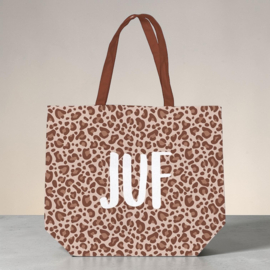 Canvas tas - Leopard Juf