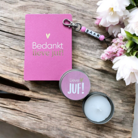 Roze Bedankt LIEVE JUF pakket