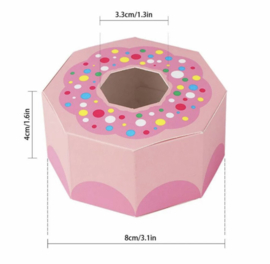 Donut roze TRAKTATIE DOOSJES