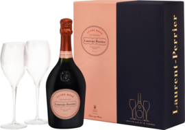 Laurent-Perrier Cuvée Rosé Brut in geschenkverpakking met 2 glazen