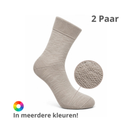 Katoenen Sokken - Diabetes Sokken met Badstofzool - 2 Paar