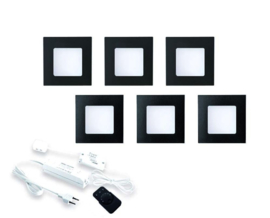 LVSET6FQ68DZ FQ-68 led sets met dimmer zwart