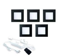 LVSET5FQ68DZ FQ-68 led sets met dimmer zwart