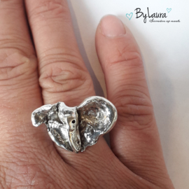 Zilveren ring Olifant | ringmaat 18