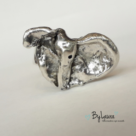 Zilveren ring Olifant | ringmaat 18