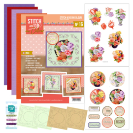 Stitch & Do 16 - Borduurpakket op gekleurde kaarten