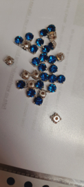 Glaskriststal Rijgstrass 6mm- Blue Zircon