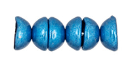 Tea Cup Beads 06B03- Saturated Metallic Nebulas Blue