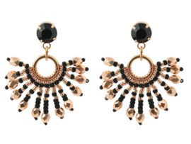 Kit Oorbellen "Inti"  Noir/Rose Gold