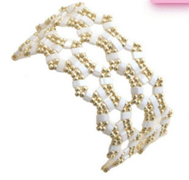 Armband Pakket ''Nikko''- Blanc/ Dore