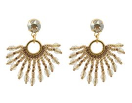 Kit Oorbellen "Inti"  Beige /Or