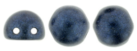 2-Hole Cabochon Beads  7mm Metallic Suede DK BLue -79032MJT