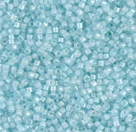 DB78- Aquamarine Ab mist lined Crystal luster