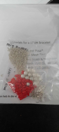 Bracelet "Princess" ®ParPuca®Beads - Rood/wit