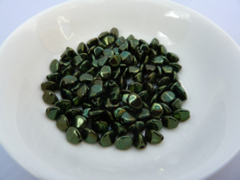 Pinch Bead- 14495 Jet Green Metallic Lustered