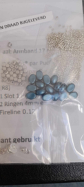 Armband Rita. ®ParPucaBeads®  Pakketje Turquoise/Zilver
