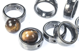 1-Hole  Halo Beads Gunmetal - 29