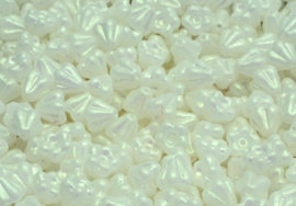 Bell flower beads 4x6mm White Shiny
