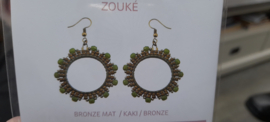 Zouke oorbellen Bronze mat/Kaki/Bronze