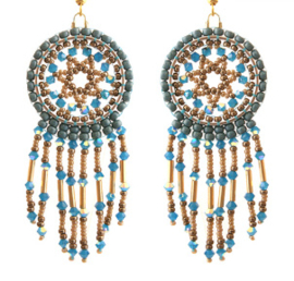 Kit ''Kenza''  Turquoise-Blue Zircon-Doré