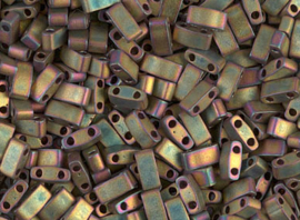 Half TiLa Bead 2035- Mat Metallic Kaki Iris