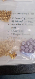 Armband Rita. ®ParPucaBeads®  Pakketje Lila