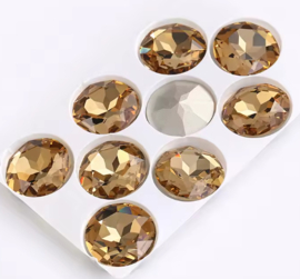 Glas Cabochon 27mm- light Topaz