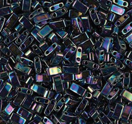 Half TiLa Bead 0455- Metallic Variegated Blue Iris