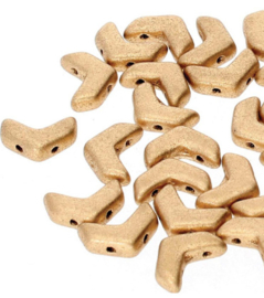 Chevron Beads- Gold flax
