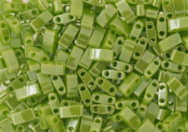 Half Tila Bead 0439- Opaque Chartreuse Luster