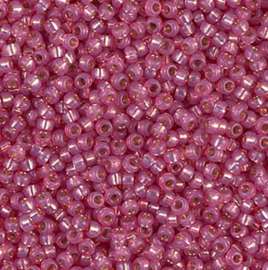 Miyuki 11-645 Dyed DK Rose Silverlined Alabaster