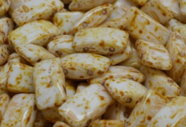 Carrier beads - beige /bruin 9x17mm