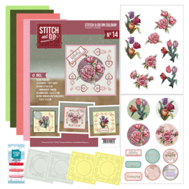 Stitch & Do 14 - Borduurpakket op gekleurde kaarten