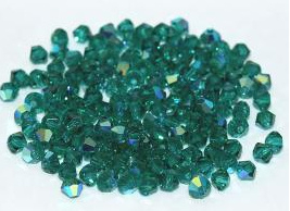 Preciosa Bicone 4mm Emerald AB