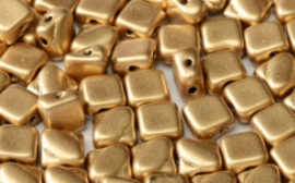 Silky Beads 2-hole 6x6mm Aztec Gold - 01710