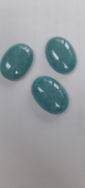 Glas Stone Cabochon- Opaque Turquoise- Blue luster